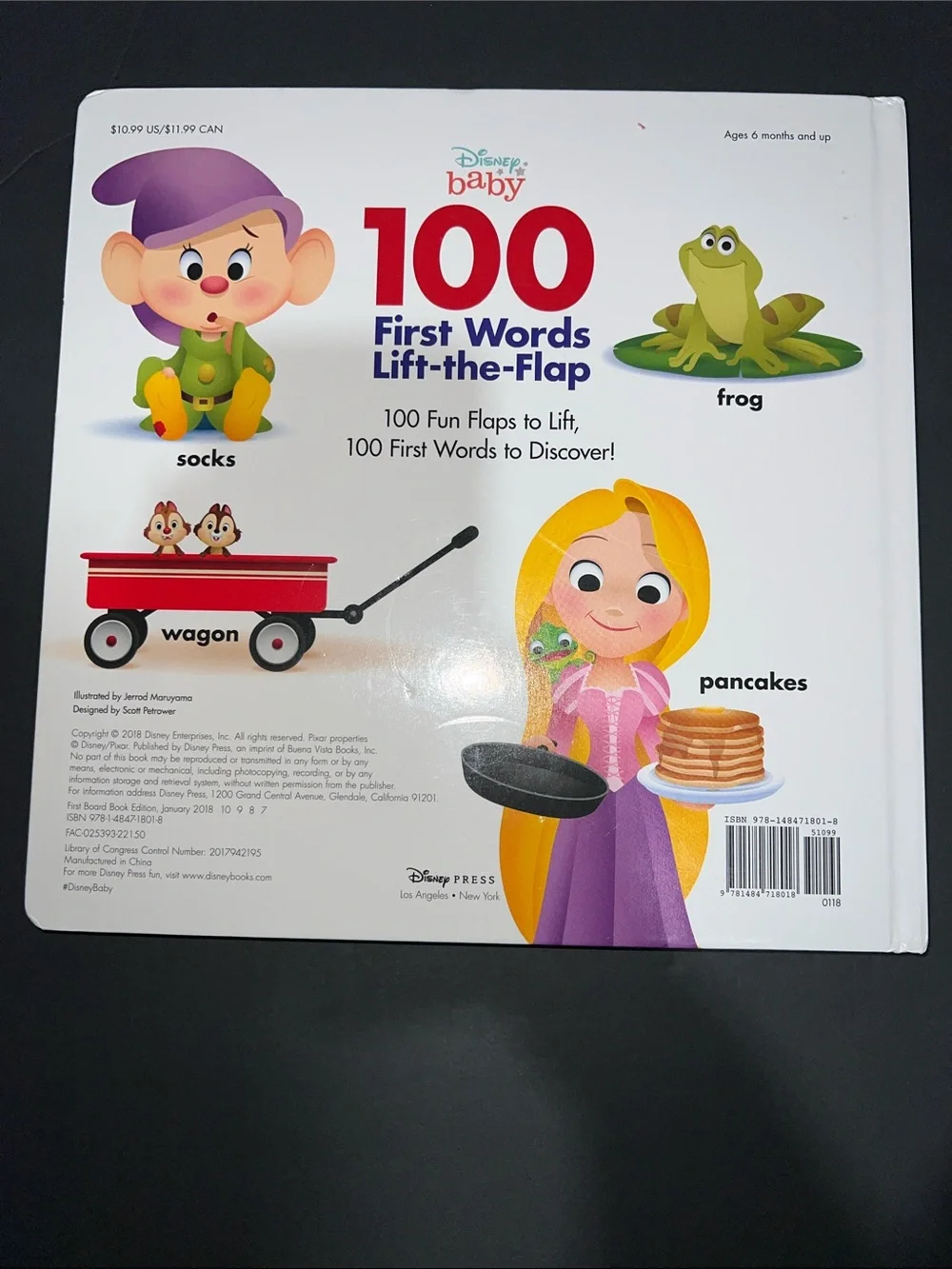 Disney 100 First Words Lift-the-Flap Board Book - White